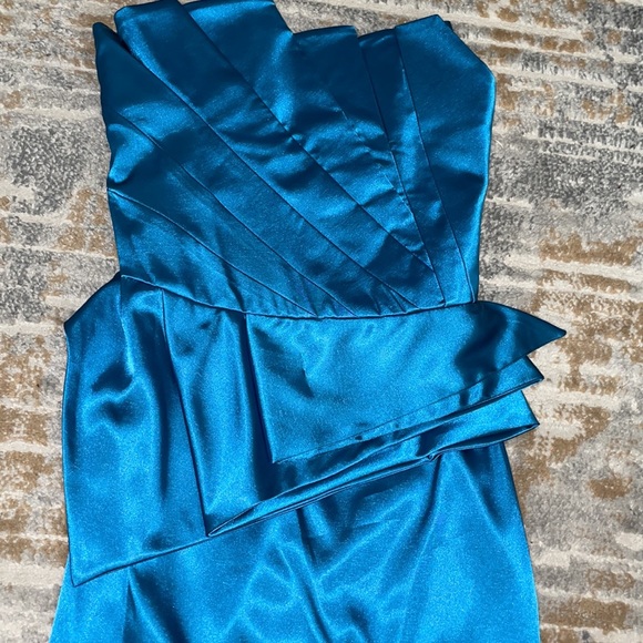 Dresses | Dress With A Forest Green Satin And Ruffles Chest | Poshmark
